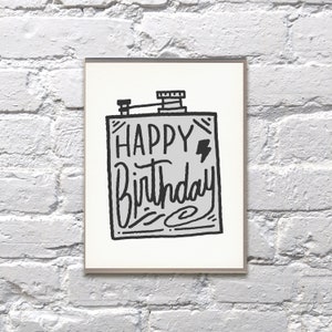 Carte de lettre de flasque d’anniversaire