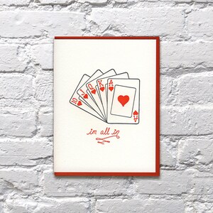 Je suis tout dans la carte d’amour letterpress