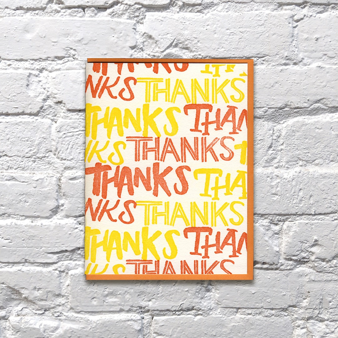 Many Thanks Letterpress Card - Etsy