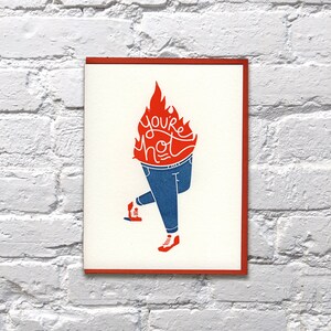 Vous êtes hot letterpress carte