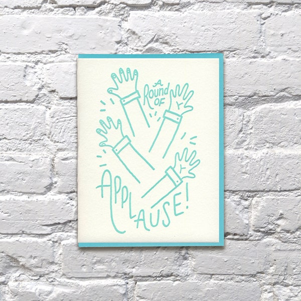 A Round Of Applause letterpress card