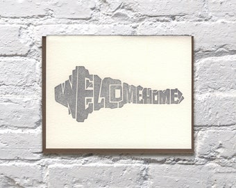 Welcome Home Letterpress card