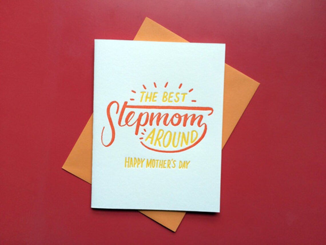 Stepmom Mother's Day Letterpress Card Etsy