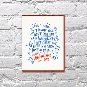 Ne croyez pas à la carte Letterpress saint Valentin