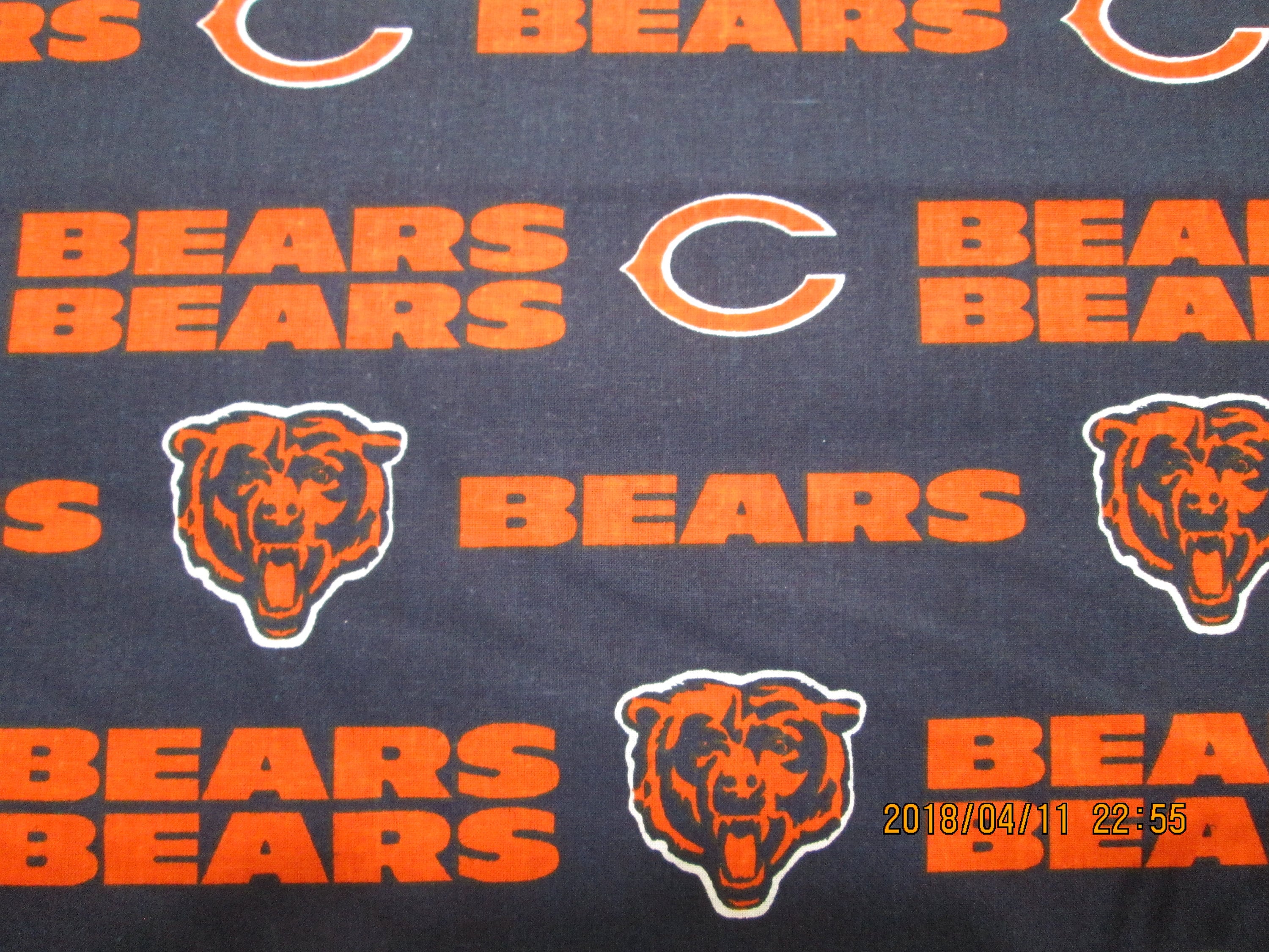 Cotton Fabric - Sports Fabric - NFL Football Chicago Bears Distressed Look  Blue Orange - 4my3boyz Fabric