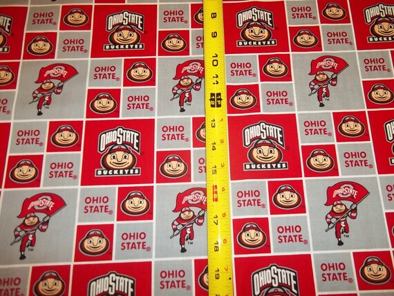 BUCKEYES OHIO STATE UNIVERSITY SQUARE DESIGN BRAND NEW 1//2 YARD 100/% COTTON