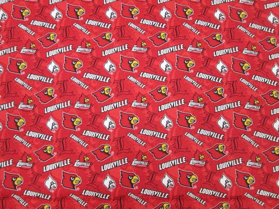 University of Louisville Cardinals Cotton Fabric SOLD By HALF YARD