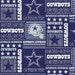 DALLAS COWBOYS   - Nfl Football  Fabric 1/2  Yard   Piece  BLUE  100% Cotton  New Design 