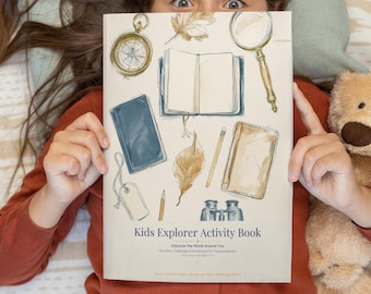 Kids Travel Journal Printable — Children's Explorer Activity Book for Ages 5–12 — Guided Travel Journal PDF — Holiday Activity Kids