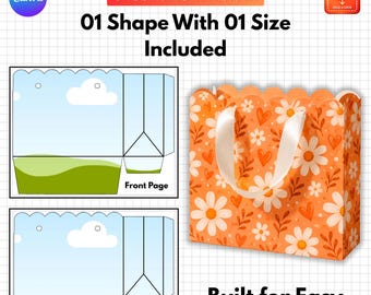 Paper Bag Canva Template, Gift Bag Template, Printable Favor Bag, Party Treat Bag, Editable Gift Bag Design, DIY Paper Bag