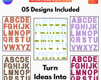 Resin Letter Template, Resin Alphabet Canva Template, A to Z Letter Mold, Epoxy Resin Letter Template, Editable Alphabet Design, 5 Styles