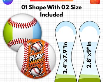 Baseball Panel Template, Editable Canva Baseball Wrap, Baseball Sublimation Template, Custom Photo Baseball Design, 2 Sizes