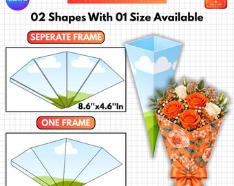 Pyramid Bouquet Gift Box Template, Pyramid Box Canva, Floral Bouquet Holder, Triangle Gift Box, 2 Shapes, Editable Canva Template