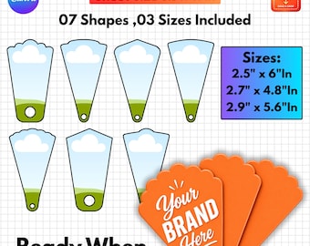 Petal Fan Template, Petal Fan Canva Template, Wedding Fan Template, Paddle Fan Template, Church Fan, Graduation Fan, 7 Shapes 3 Sizes