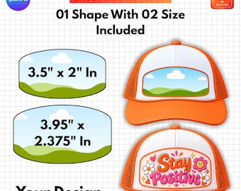 Hat Patch Canva Template, Trucker Hat Patch Template, Sublimation Patch Design, Editable Cap Badge, Iron On Patch, 2 Sizes