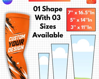 Arm Sleeve Template, Editable Canva Arm Sleeve, Sports Sleeve Sublimation Template, Basketball Baseball Football Sleeve, 3 Sizes