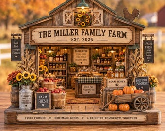 Gepersonaliseerd houten bord voor een familieboerderij, een uniek cadeau voor de boer, boerderijdecoratie, display voor een boerderijwinkel.