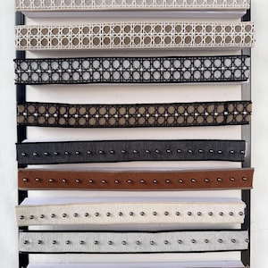 1.5inch Woven Pearl Ribbon Trim & Studded Border Tape for Curtain Pillow Table Runner Sofa Cover, Vintage Cottage Farmhouse Decor
