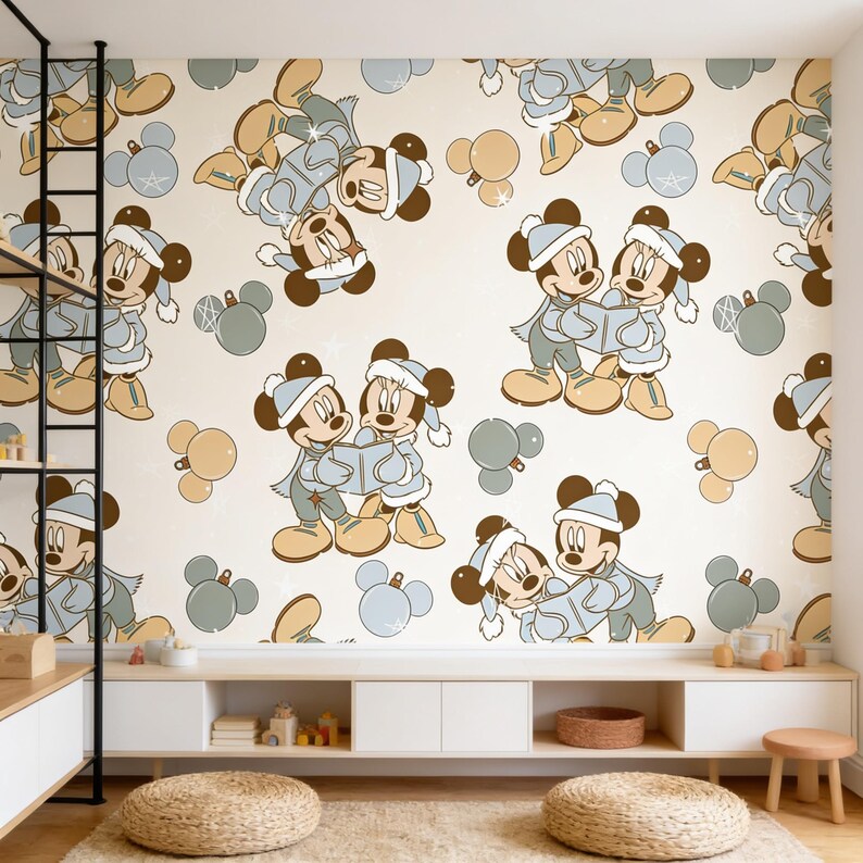 Mouse Click Background Pattern Disney Mickey Mouse & Friends Wallpaper Character Pattern - Etsy