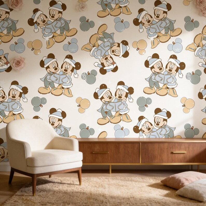 Mouse Click Background Pattern Disney Mickey Mouse & Friends Wallpaper Character Pattern - Etsy