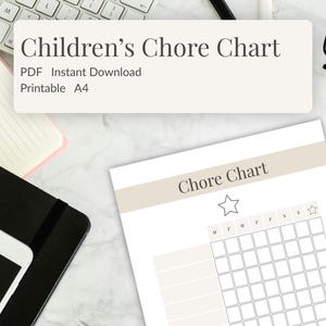 Tabla de tareas para niños • Registro semanal de tareas para niños • Tabla de recompensas • Tabla de responsabilidades imprimible