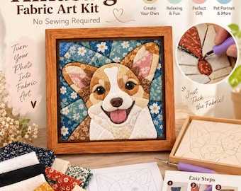 Kit fai da te Kinusaiga personalizzato, arte su tessuto con foto personalizzata, artigianato senza cuciture