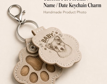 Portachiavi personalizzato con pelo di animale domestico, regalo commemorativo personalizzato per amanti di cani e gatti.