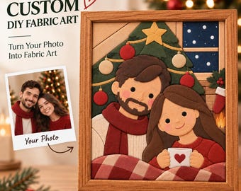 Kit Kinusaiga personalizzato per coppie, decorazione natalizia fai da te in tessuto, ricordo personalizzato