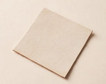 Campione di pelle conciata al vegetale naturale, 7 x 7 cm, spessore 1,2 mm, campione di concia vegetale, tester per materiali per collari per cani, materiale per la lavorazione della pelle fai da te