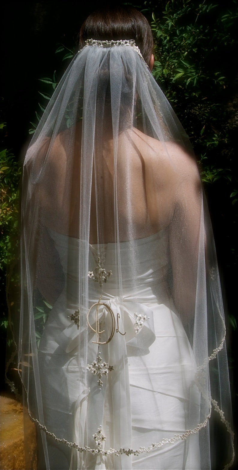 Custom Monogrammed Bridal Veil Etsy
