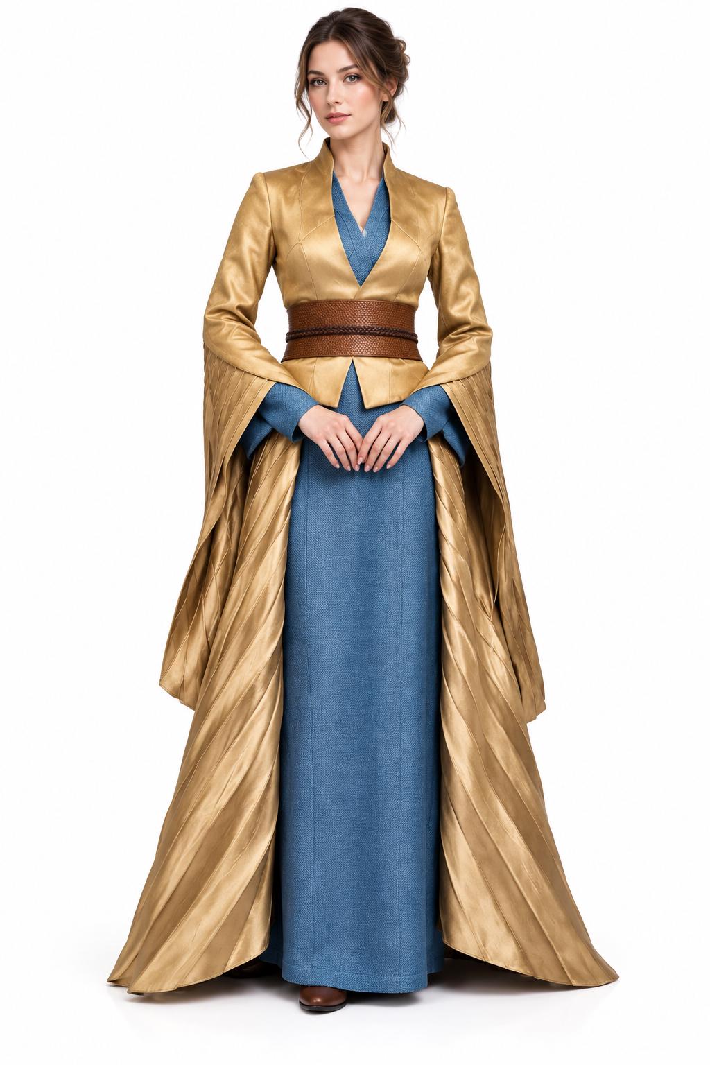 khaleesi blue and gold dress Daenerys qartheen gown