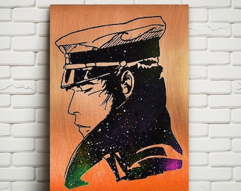 Corto Maltese - Decorazione murale in metallo. Materiali e dimensioni personalizzabili.