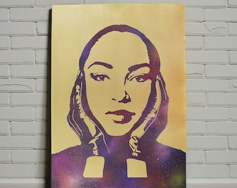 Ritratto di Sade in metallo, opera d'arte da parete. Materiali e dimensioni personalizzabili.