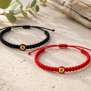 Personalized Initial Bracelets, Matching Macrame Couple Set, Unisex Gift