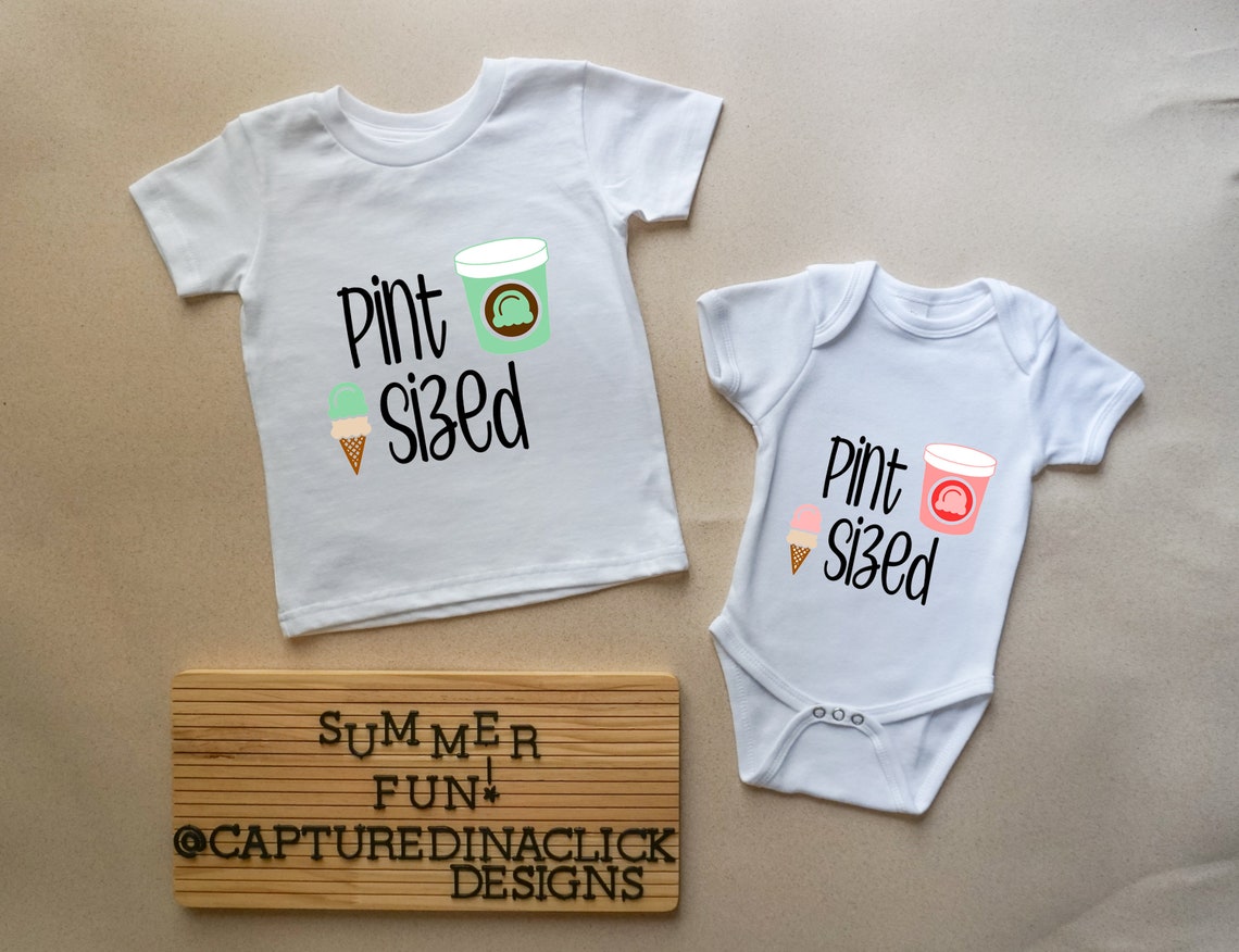 Pint Sized Ice Cream Onesie® Bodysuit Mint and Strawberry Etsy Italia