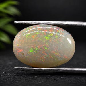 Natural-Ethiopian Opal Oval Cabochon, Fire-Opal Loose-Gemstone, Multi-Color Play Of Fire Opal Stone, October-Birthstone Jewelry-Supply