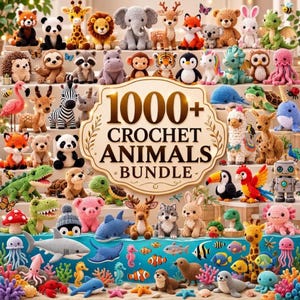 1000+ Amigurumi Crochet Pattern Bundle, Cutes Animal Plush Toy Collection, Safari Ocean Forest Creatures