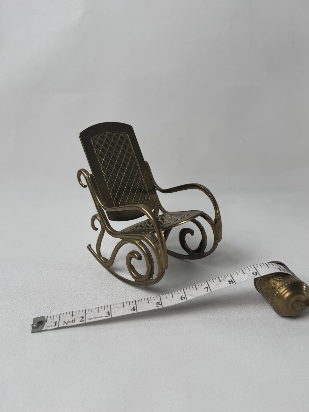 Mini Antique Rocking Chair Vintage Miniature Brass Rocking Chair | 7 Inch Tall | Detailed Cane ...