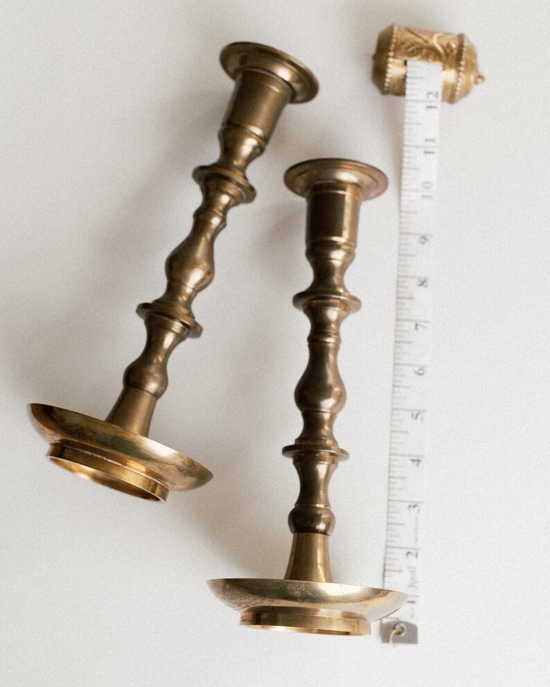 Vintage 10” Tall Brass Candlestick Holders Set of 2 - Solid Brass Taper Stands bild 4