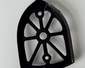 Antique Cast Iron Flat Iron Trivet | Victorian Kitchen Decor