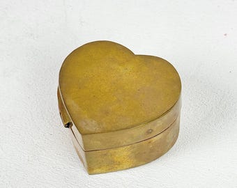 Vintage Brass Heart Trinket Box | Made in India Keepsake