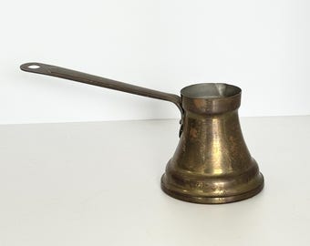 Vintage ISKRA Brass Turkish Coffee Cezve Ibrik | Long Handle Pot, Barware