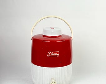 Vintage Coleman 1-Gallon Jug | Red & White Retro Cooler