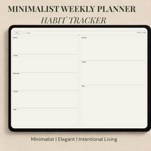 2026 Minimalist Weekly Planner & Habit Tracker (Digital Download)