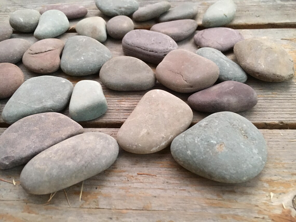30 Natural Smooth Flat Montana River Rock 1.5 to Etsy