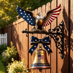 Campana decorativa de pared con forma de águila, campana colgante de metal vintage con forma de águila, campana de estilo hierro vintage para jardín, porche, entrada y decoración de paredes del hogar.