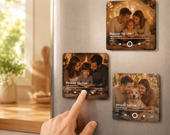 Magnete musicale personalizzato con foto, ricordo personalizzato di una canzone, regalo per ricordare un messaggio vocale