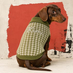 Personalized Small Dog Vest, Houndstooth Cotton with Custom Name and Your Choice of Patch