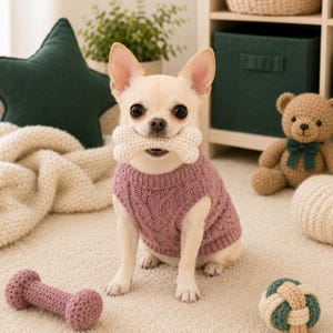 Pull pour chien en maille torsadée personnalisé, écusson nominatif personnalisé, vêtements pour animaux de compagnie en maille acrylique