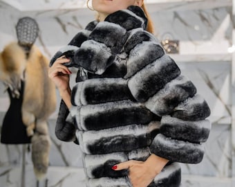 Rex Rabbit Fur Coat - Fur Jacket - Women's Luxury Winter Fur - Genuine Rabbit Fur Outerwear